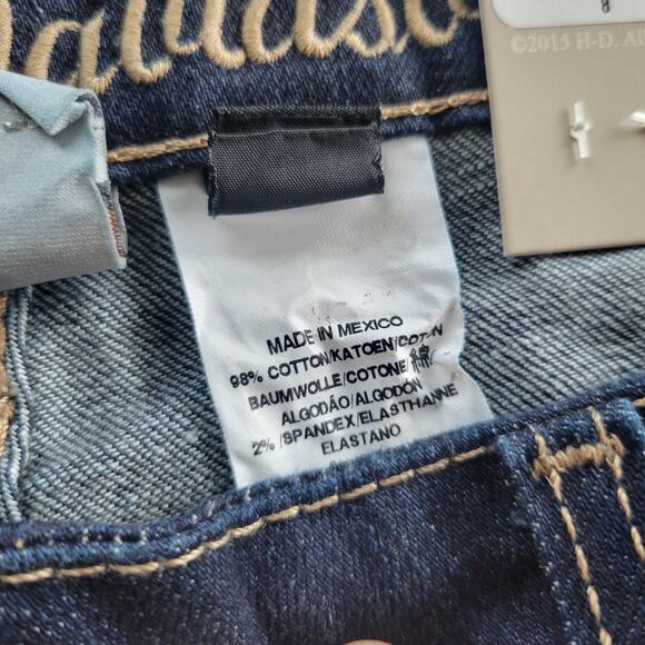 Harley Davidson Embellished Stretch Bootcut Jeans Size 8R - Picture 6 of 11